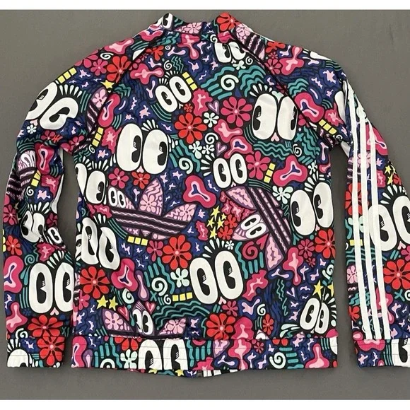 Adidas Originals Jacket Women Medium Hattie Stewart Floral Eyes Track Full Zip - Picture 7 of 12